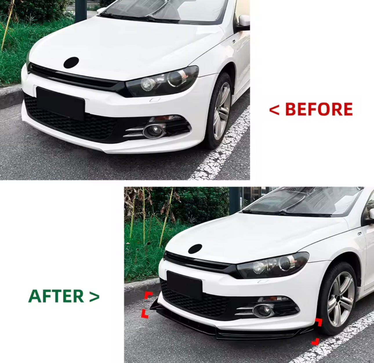 Volkswagen Scirocco Gloss Black Maxton Design Front Splitter