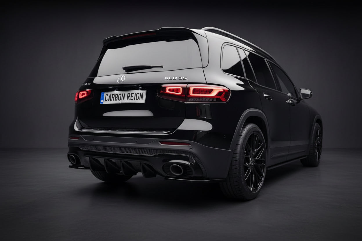 Mercedes GLA Maxton Design Gloss Black Rear Side Splitter