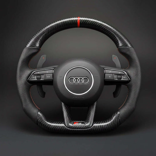 Audi A6 Matte Carbon Fiber Flat Bottom Steering wheel