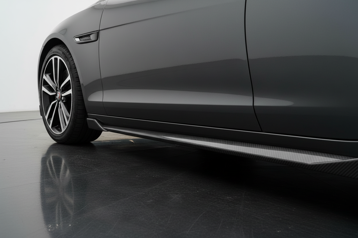 Jaguar Carbon Fiber Side Skirts Protector Trims