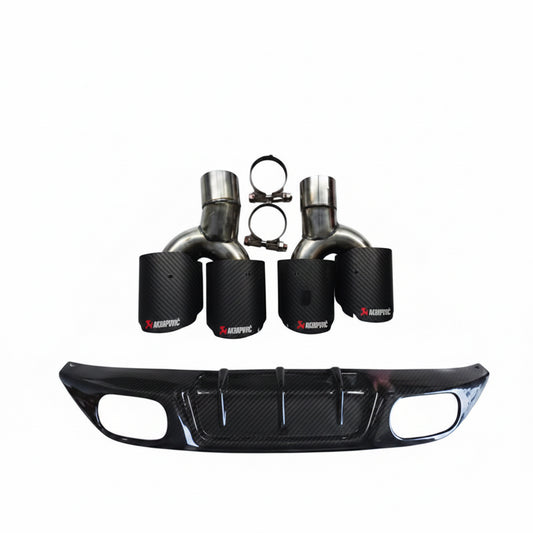Jaguar F Pace Carbon Fiber Rear Diffuser + Exhaust Pipe Muffler Splitter