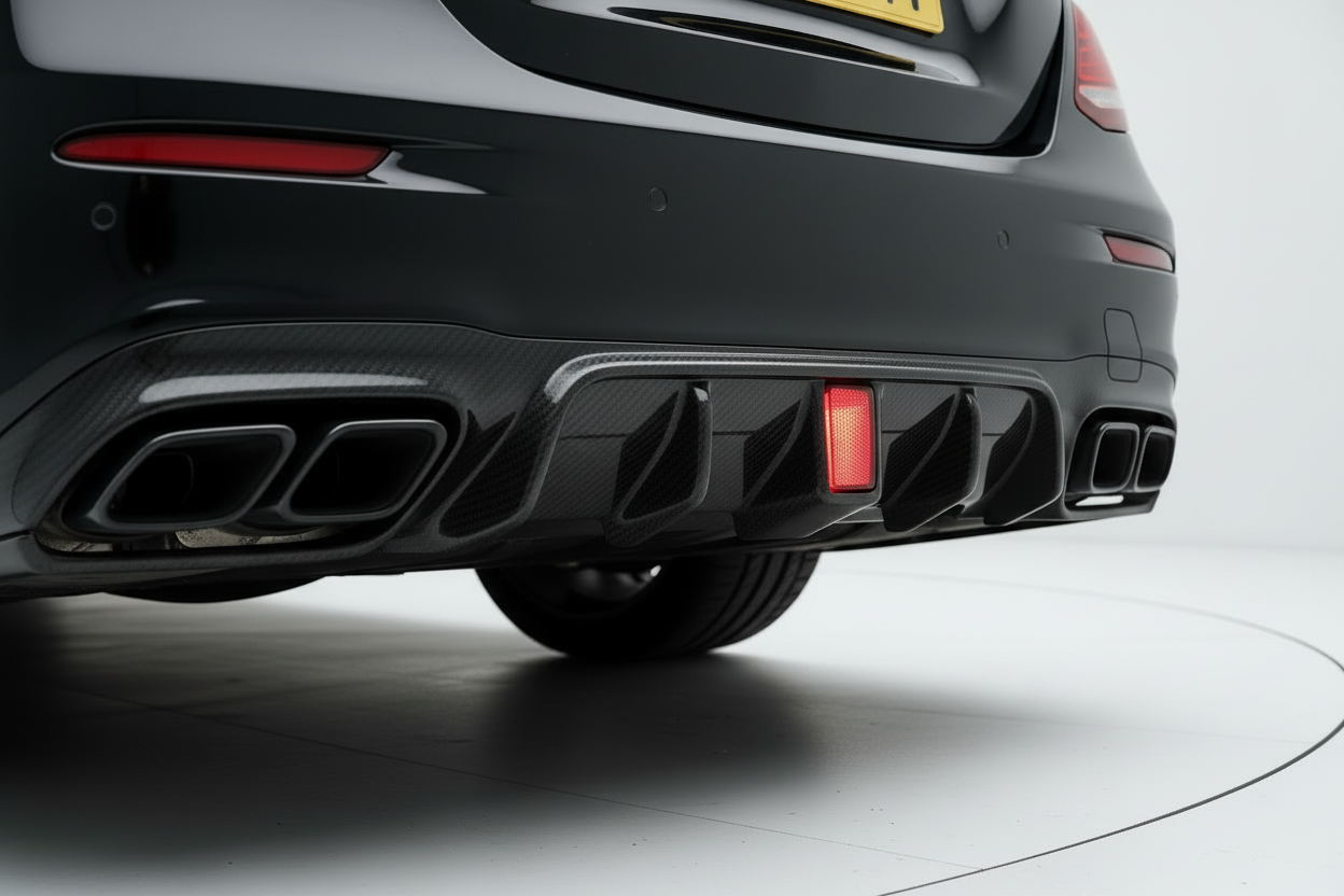Mercedes E Class Carbon Fiber Rear Bumper Diffuser