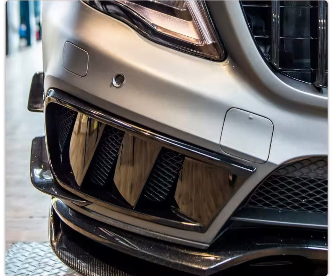 Mercedes GLA Carbon Fiber Front Bumper Lip Canards Splitters
