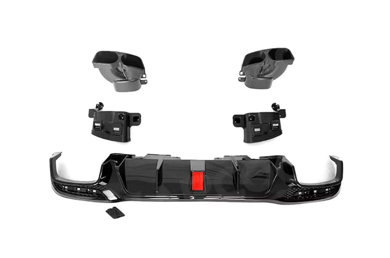Mercedes GLE Maxton Design Gloss Black Rear Diffuser With LED Light