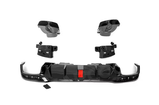 Mercedes GLE Maxton Design Gloss Black Rear Diffuser With LED Light
