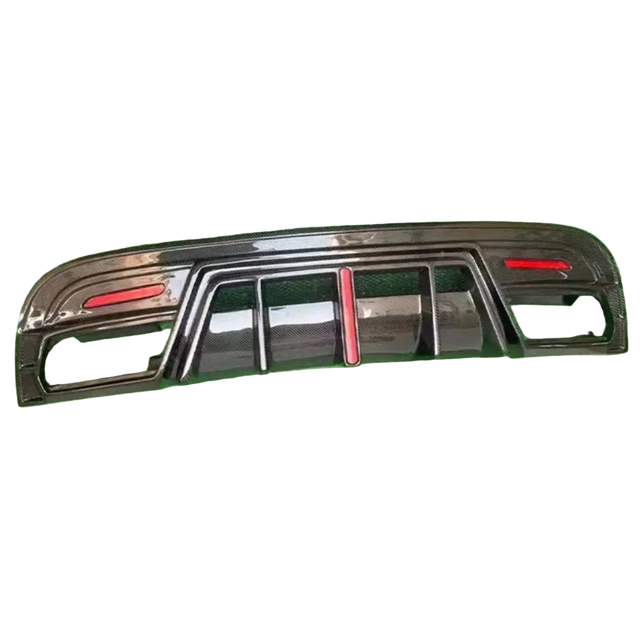 Mercedes GLA Carbon Fiber Dual Exhaust Diffuser With LED Strip