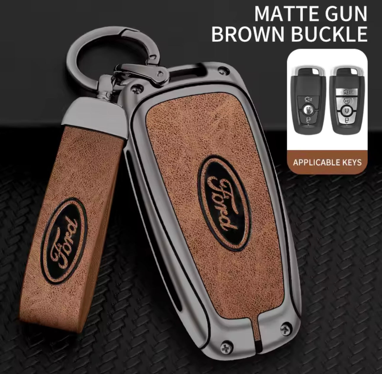 Ford Alloy Zinc Leather Key Cover