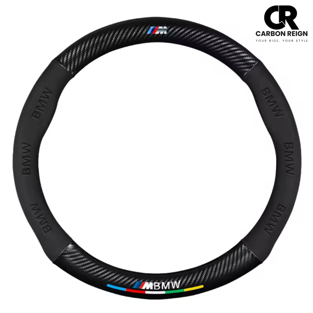 BMW CARBON FIBRE SUEDE STEERING WHEEL COVER