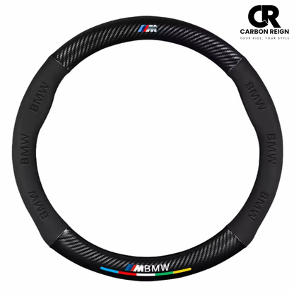 BMW CARBON FIBRE SUEDE STEERING WHEEL COVER