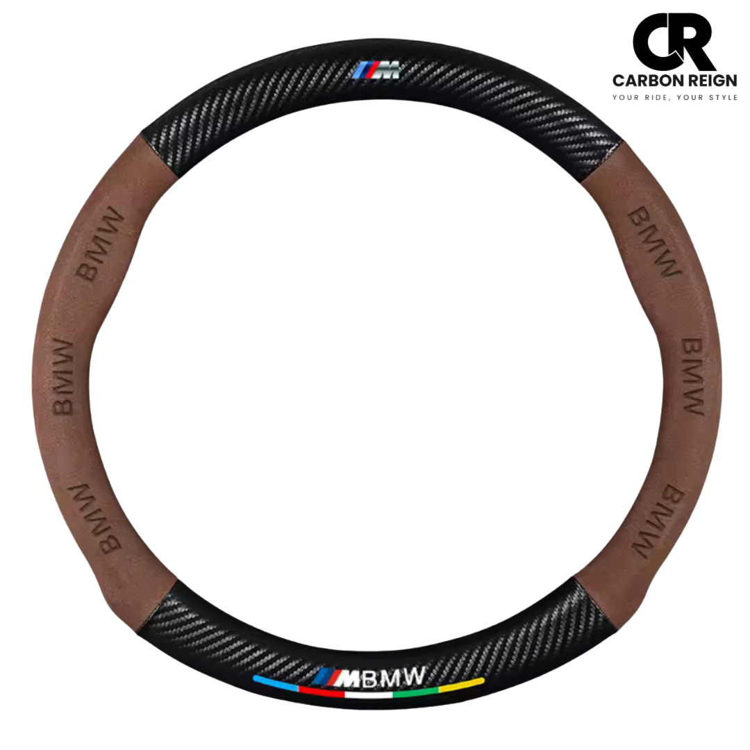 BMW CARBON FIBRE SUEDE STEERING WHEEL COVER
