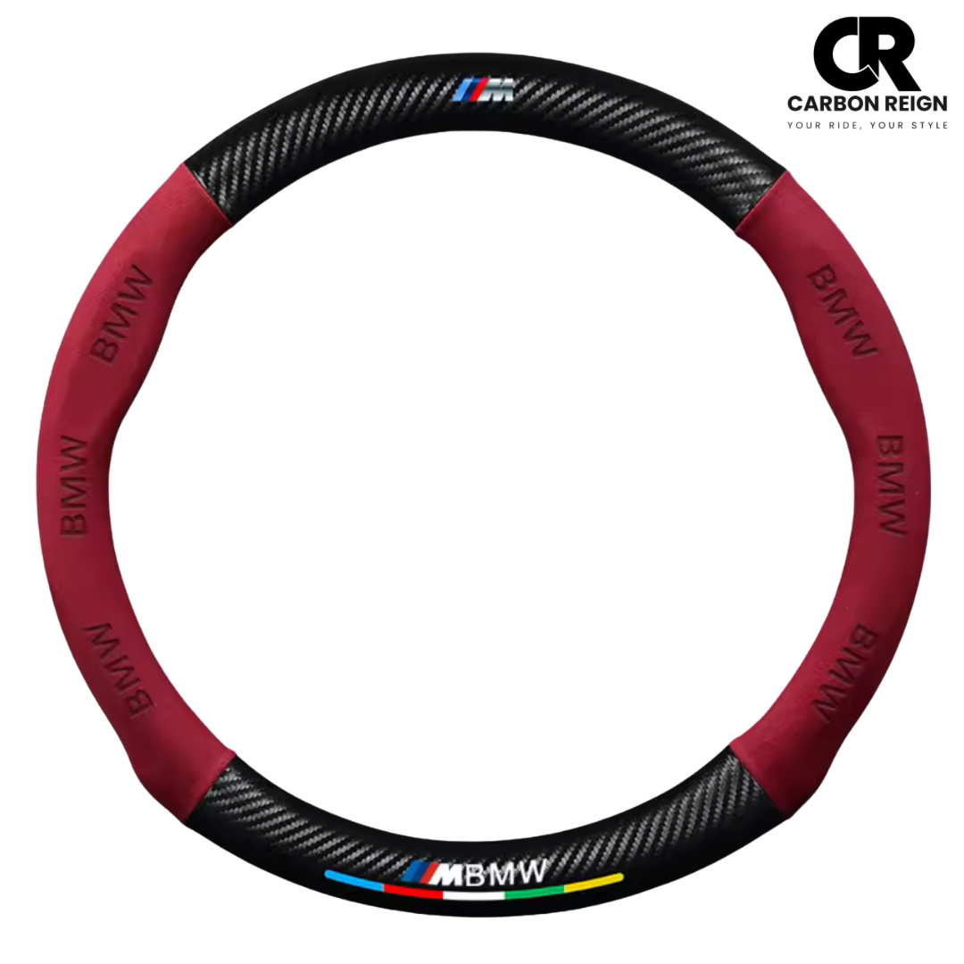 BMW CARBON FIBRE SUEDE STEERING WHEEL COVER