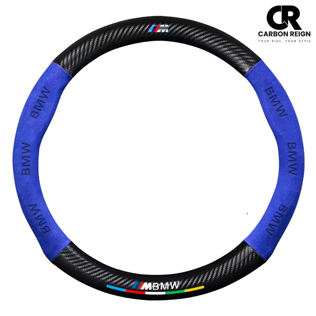 BMW CARBON FIBRE SUEDE STEERING WHEEL COVER