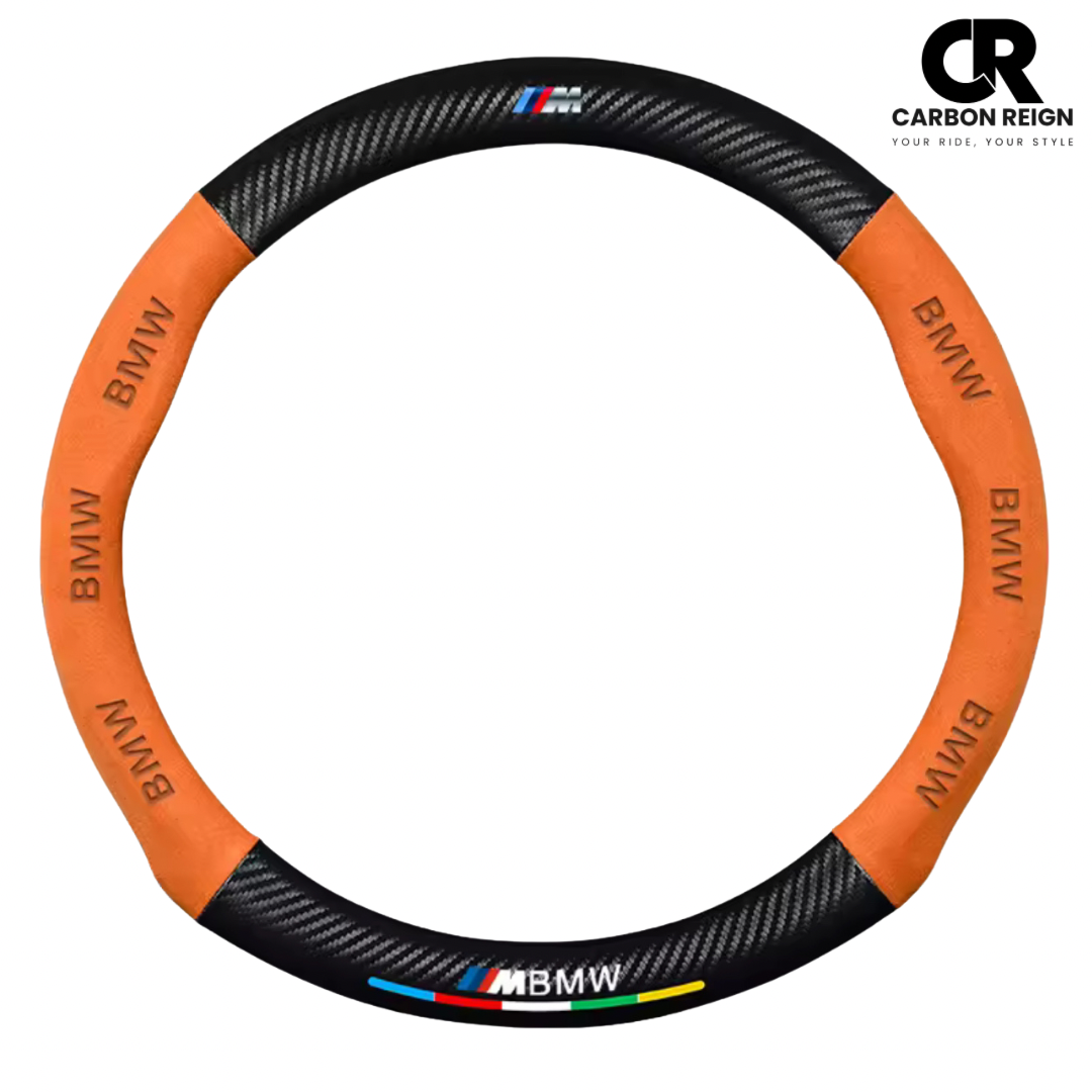 BMW CARBON FIBRE SUEDE STEERING WHEEL COVER