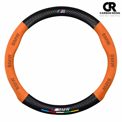 BMW CARBON FIBRE SUEDE STEERING WHEEL COVER
