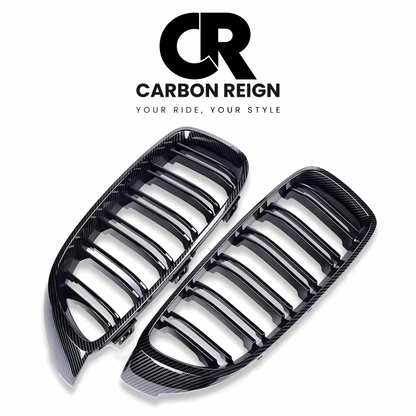 BMW 4 SERIES DOUBLE SLAT GRILL - GLOSS BLACK/CARBON FIBER 2013-2019