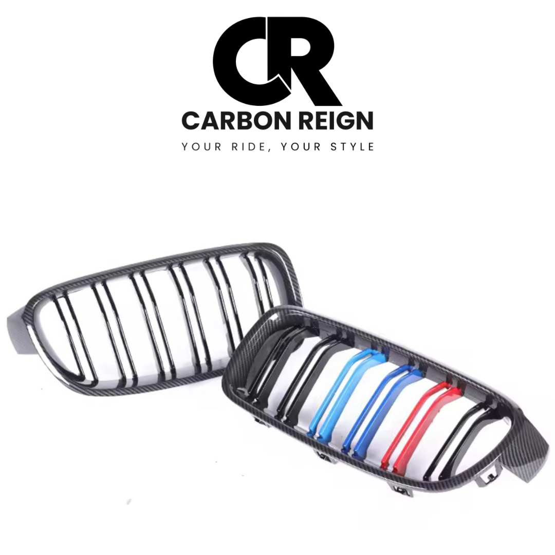 BMW 4 SERIES DOUBLE SLAT GRILL - GLOSS BLACK/CARBON FIBER 2013-2019