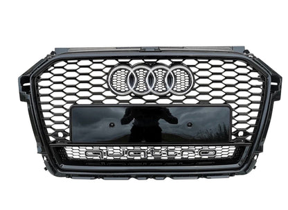 A1 - Facelift: Gloss Black RS Honeycomb Quattro Front Grill 15-18