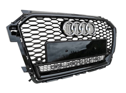 A1 - Facelift: Gloss Black RS Honeycomb Quattro Front Grill 15-18