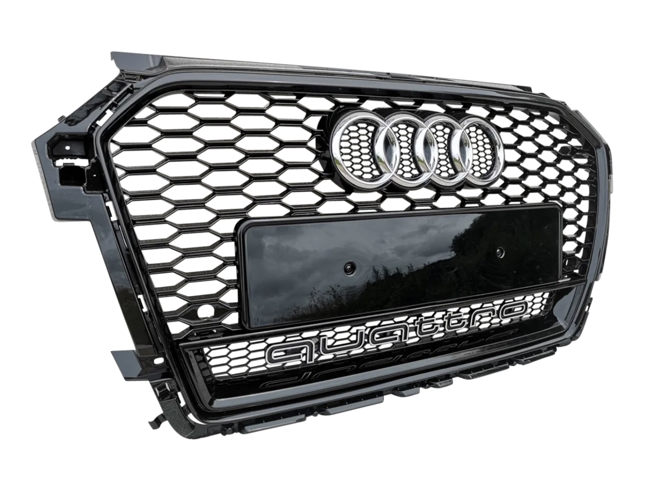 A1 - Facelift: Gloss Black RS Honeycomb Quattro Front Grill 15-18
