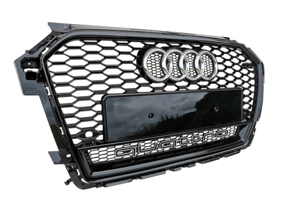 A1 - Facelift: Gloss Black RS Honeycomb Quattro Front Grill 15-18