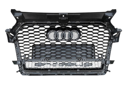 A1 - Facelift: Gloss Black RS Honeycomb Quattro Front Grill 15-18