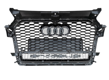 A1 - Facelift: Gloss Black RS Honeycomb Quattro Front Grill 15-18