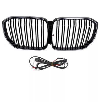 X5 - G05 Pre-Facelift: Gloss Black Double Slat Style LED Grill 19-22